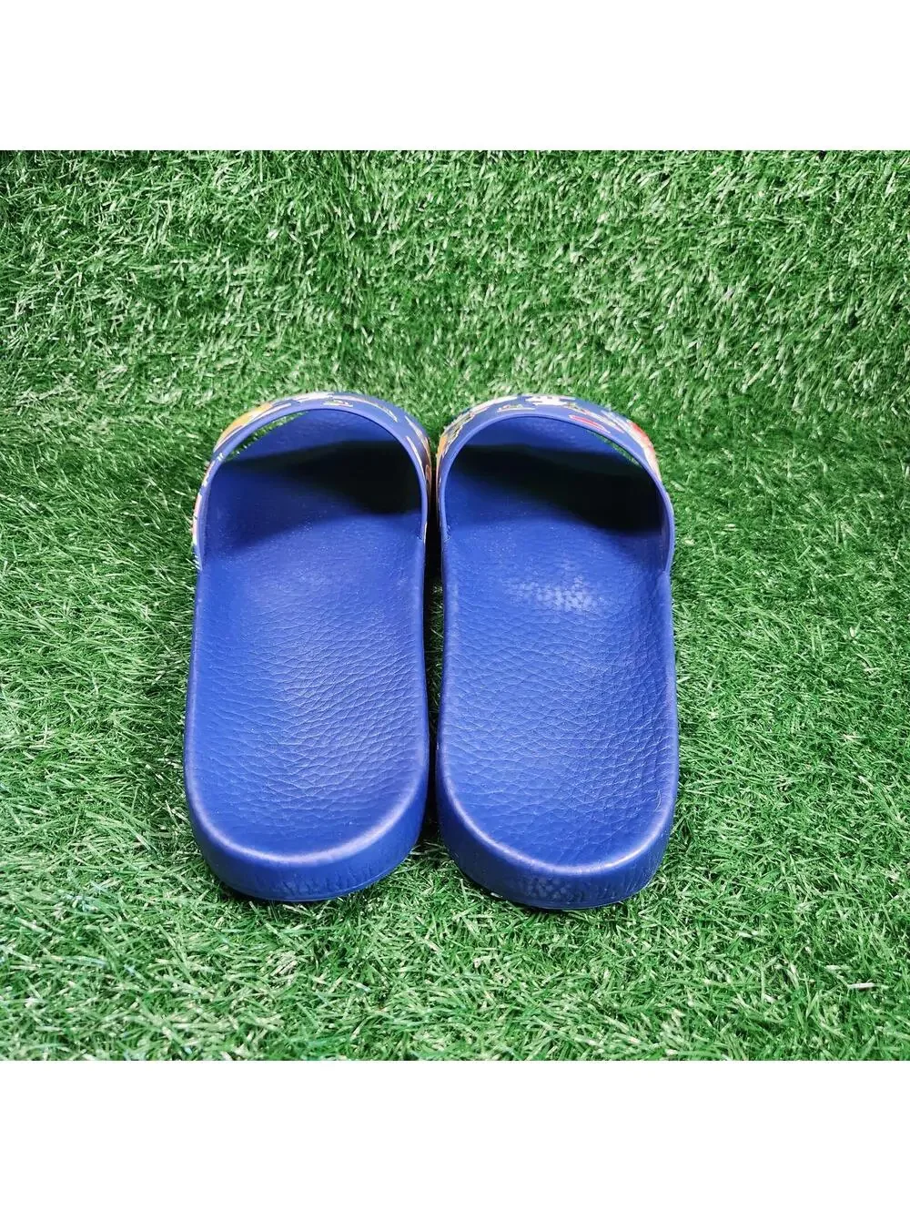 New Polo Ralph Lauren Men's Slide Sandals Size 14 Blue Tropical Floral Casual